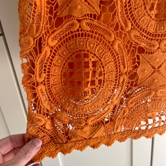 Mandarin Macrame Overlay Dress - Picture 5 of 5